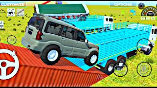 Dreving big truck mai loaded bus gadi and Scorpio gadi to game #truck #Scorpio #bus game play more..