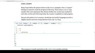 Eloquent JavaScript Read-Along - Program Structure - 012 - For Loops