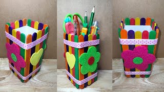 Easy DIY | Recycled Material | Pen Holder | Popsicle Stick Crafts | Pen Stand | Craft Ideas