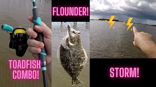 Using My New Toadfish Spinning Combo to Catch Flounder and a New Species of Saltwater Fish!!