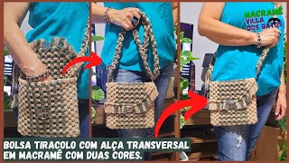 COMO FAZER BOLSA TIRACOLO COM ALÇA TRANSVERSAL EM MACRAMÊ - BOLSA DE MACRAMÉ FÁCIL