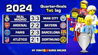Champions League 2024 Quarter-finals (1st leg) ALL GOALS in Lego Football Film Animation