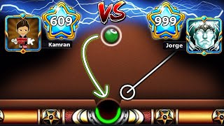 LEVEL 999 vs LEVEL 609 - Best Kiss Shots, insane Trickshots - GamingWithK VS Jorge 8 Ball Pool