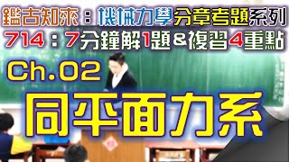 CH.2｜Part.2｜90統〜91統｜第2章｜同平面力系｜機械力學｜分章考古題