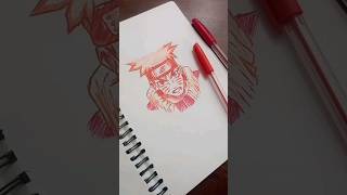 Drawing Naruto 🦊 with orange 🧡 #naruto #drawing #narutoshippuden