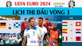 LỊCH THI ĐẤU VÒNG 1 VÒNG CHUNG KẾT EURO 2024 / GERMANY 2024
