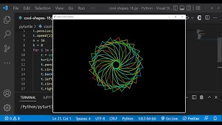 Python Turtle Graphics - 28 | Cool Shape Drawing | Python Turtle Coding Video | Learnonpy |