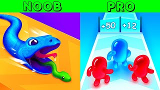 Satisfying Mobile Game - Snake Run Race, Join Blob Clash 3D, Android iOS All Levels Gameplay A-Z Run