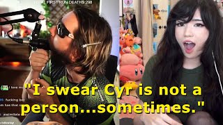 Emiru reacts to Cyr swallowing his mic