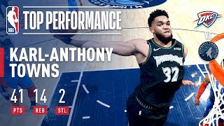 Karl-Anthony Towns Drops 41 POINTS On Oklahoma City | March 5, 2019