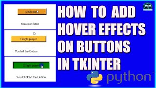 How to Add Hover Effects on Buttons in python || Tkinter || button में hover effects कैसे डालें