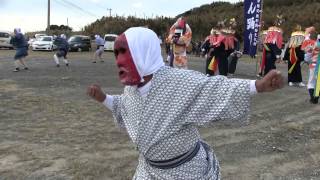 種子島の郷土芸能：めん踊り(西之表市住吉深川)深川神社での奉納踊り