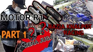 #jirmotovlog07 - Razia knalpot Racing/Brong, Motor R1 pun kena tilang knalpot, #JIRMOTOVLOG