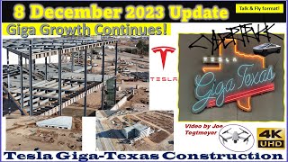 S Extension Grows 2X, W Site Progress \u0026 Cybertruck Updates! 8 Dec 2023 Giga Texas Update (8:35AM)