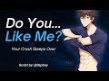Your Crush Sleeps Over [M4M] [ASMR] [Friends to Lovers] [Kissing] [Clueless Crush]