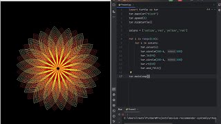 Rainbow Flower Design Using Python Turtle | ASMR - No Talking