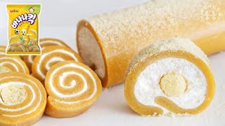 Banana Kick Swiss Roll / 2 ingredients