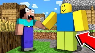 Minecraft NOOB vs PRO: HOW NOOB BECAME FRIEND WITH ROBLOX NOOB?! 100% TROLLING VILLAGE CHALLENGE