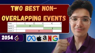 Two Best Non-Overlapping Events | LeetCode 2054 | Complete Intuition Explained