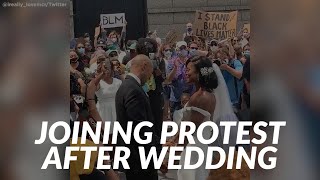 Bride, groom join Philadelphia protesters after wedding ceremony