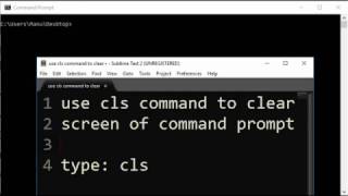 cls (Clear Screen): Clear command prompt