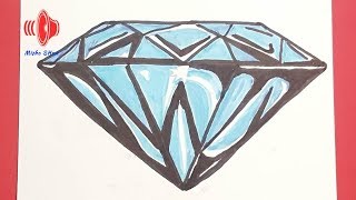طريقة رسم جوهرة| تعليم الرسم للمبتدئين HOW TO DRAW A DIAMOND STEP BY STEP