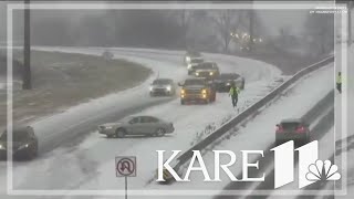 Snow causes messy commute Saturday morning