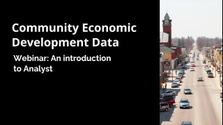 Community Economic Data - an Introduction to Analyst
