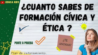 PLAN DE REFORZAMIENTO  DE FORMACIÓN CÍVICA Y  ÉTICA  SECUNDARIA