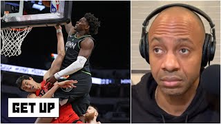 'It's the dunk of the year!' - JWill reacts to Anthony Edwards posterizing Yuta Watanabe | Get Up