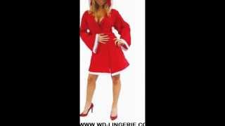 CHRISTMAS ROBE - LADIES RED HOODED SANTA CLAUS ROBE