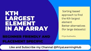Kth Largest Element in an array using Sorting approach | Simple Approach | Java | Placement specific