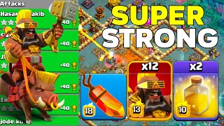 Unstoppable TH16 Sui Hero + Super Hog Rider Crushing Legend League Attacks! Clash of Clans