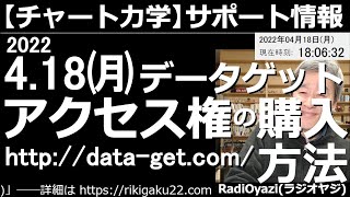 【チャート力学サポート情報】データゲットからのアクセス権、購入方法。データゲット社への登録方法、アクセス権の購入、延長の方法などを解説しています。