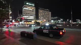 4K - Japan - Fukuoka - Tenjin to Hakata Station by night (61 min)