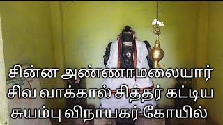 சின்ன அண்ணாமலையார் சிவ வாக்கால் சித்தர் கட்டிய சுயம்பு விநாயகர் கோயில்|| #siddar #siddhar