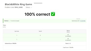 CodeChef Starters 53 | Black&White Ring Game || 100 % beats Solution✅ #codechef #codechefsolution
