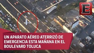 Avioneta aterriza de emergencia en el Estado de México