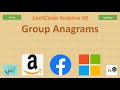 Group Anagrams | Leetcode 49 | String HashMap | Google Amazon