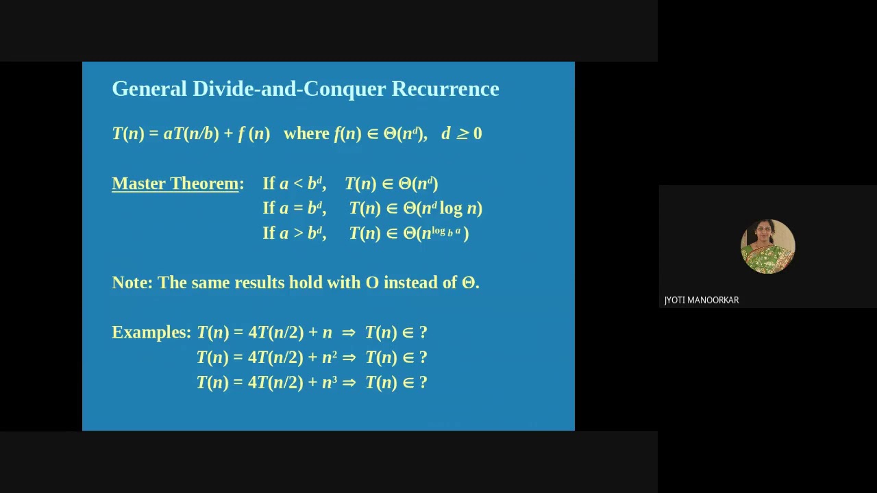 Divide And Conquer, Masters Theorem For Recurrence Relations - YouTube