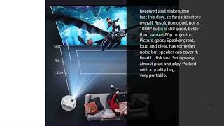 VicTsing Mini WiFi Projector-4200L Wireless Bluetooth Projector with Tripod, 1080P 170” Display