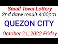 STL - QUEZON CITY October 21, 2022 2ND DRAW RESULT