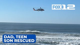 Dad, teen son rescued from ocean near Cannon Beach; 3rd rescue in week