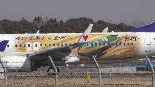 ✈[4K] スカイマーク“下町ボブスレー” ピョンチャンolympics 開会式当日に来てくれた (百里基地/茨城空港)