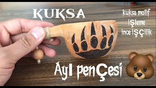 Ardıç KUKSA . Ayı pençesi motifi işleme | Juniper kuksa. Bear claw motif embroidery | العرعر كوكسا