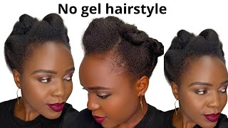 3-Minute Easy Hairstyle On NATURAL HAIR : Tuck and Roll