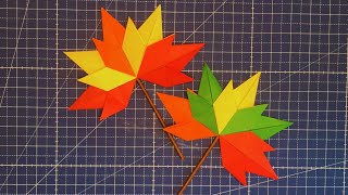 Origami leaves | Origami Blätter falten | Tolle Herbstdekoration für Erntedank | Basteln mit Kindern