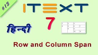 Column Span and Row Span | iText 7 Java Hindi tutorial | Create PDF Programmatically