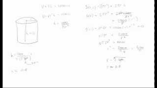 How to minimize the surface area of a can with a given volume