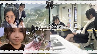 Study vlog 🖇️🧾:my first 7th grade exam days+studying\u0026hanging out with frds📋